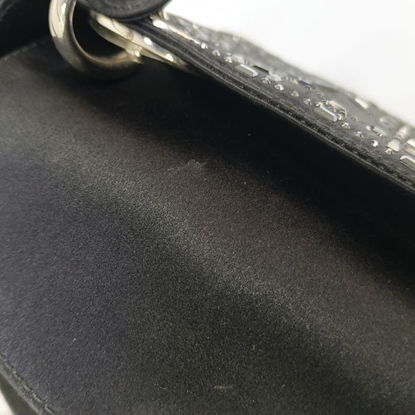Lady Dior Mini Cannage Silk Satin Black