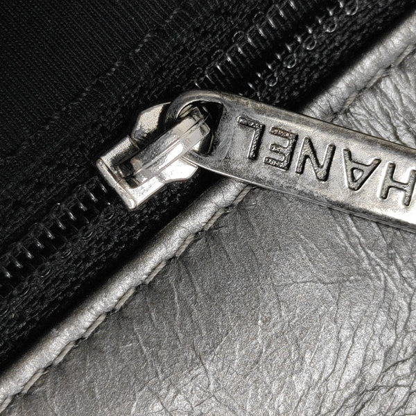 Quilted Calfskin Shoulder Bag Silver