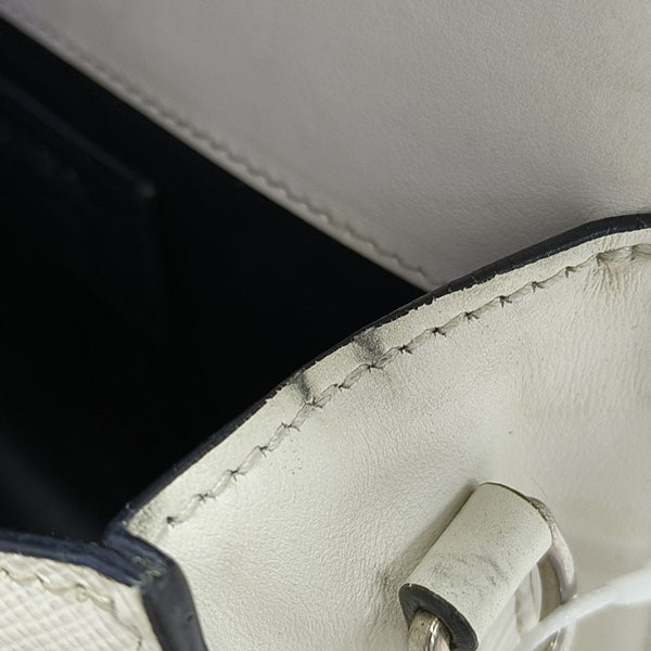 Sidonie Saffiano Calfskin White