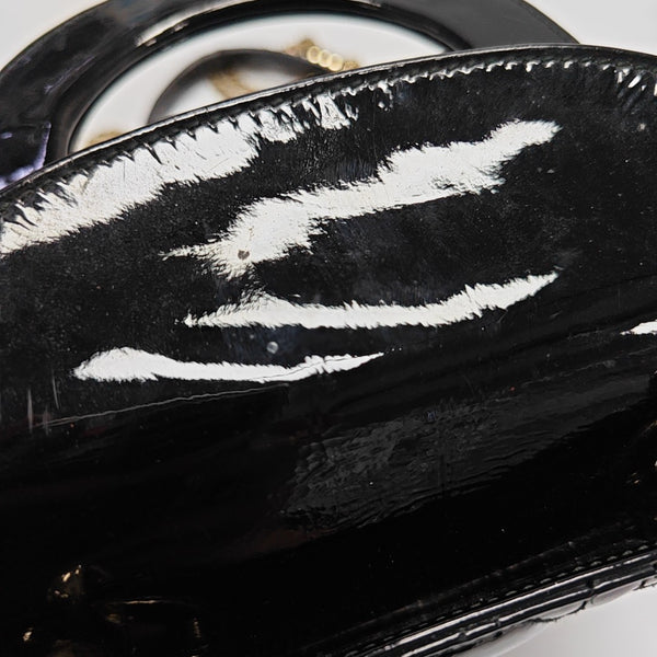 Lady Dior Mini Quilted Patent Leather Black