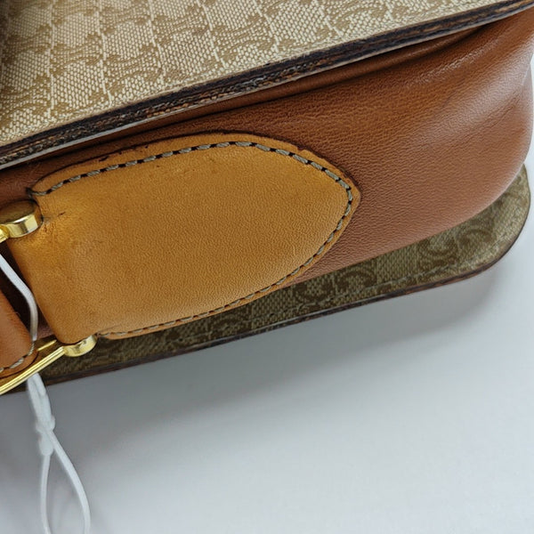 Coated Canvas Shoulder Bag Beige