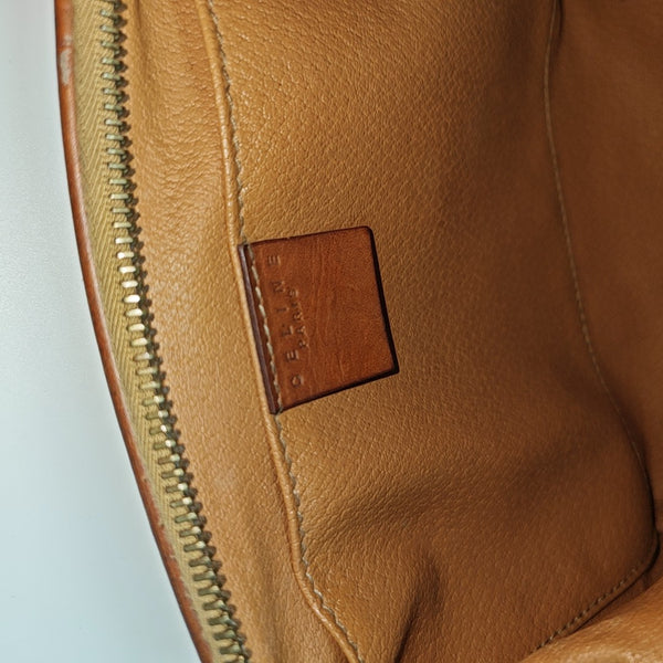 Coated Canvas Clutch Beige