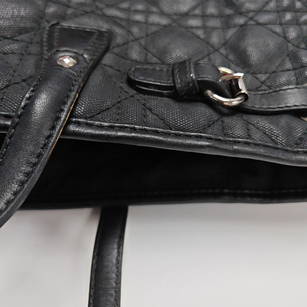Panarea Cannage Coated Canvas Black