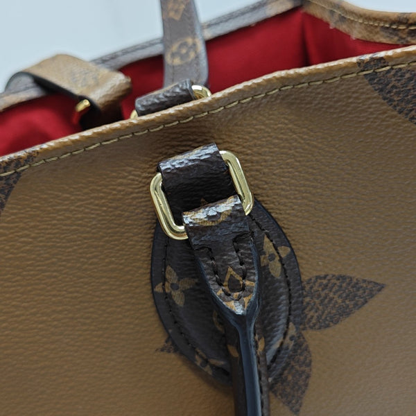 ONTHEGO MM Monogram Coated Canvas Brown