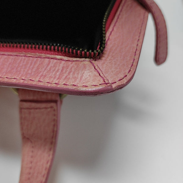 Leather Top Handle Bag Pink