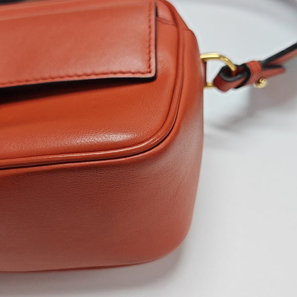 Leather Shoulder Bag Mini Orange