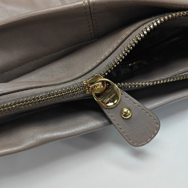 Calfskin Shoulder Bag Gray