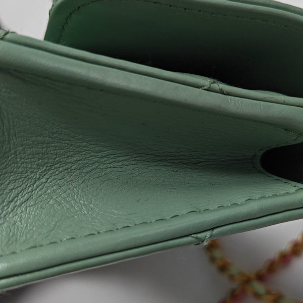WOC Quilted Calfskin Green