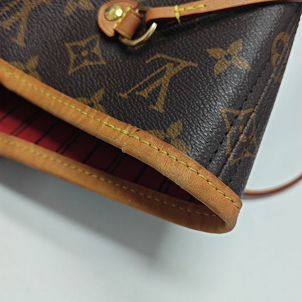 NEVERFULL MM Monogram Coated Canvas Brown
