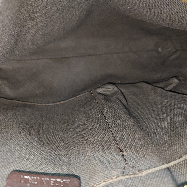 Coated Canvas Shoulder Bag Beige