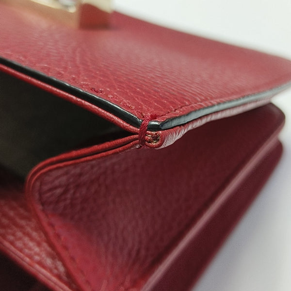 Interlocking G Small Calfskin Red