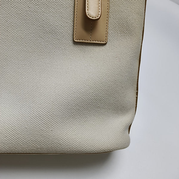 Canvas Top Handle Bag White