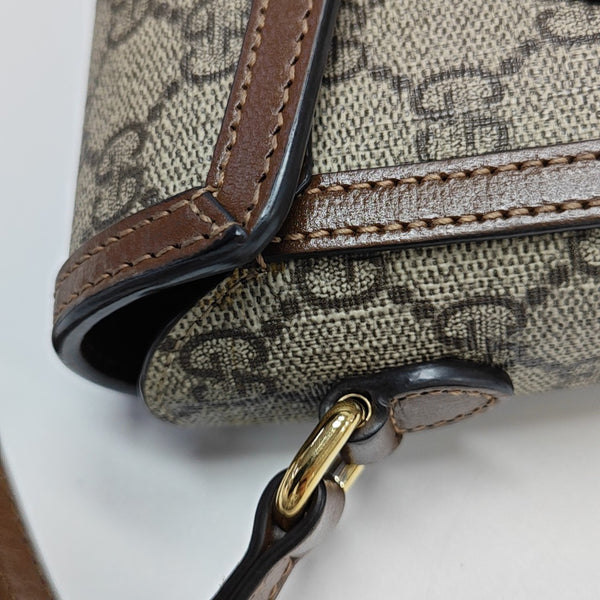 Horsebit 1955 Mini Monogram Coated Canvas Beige