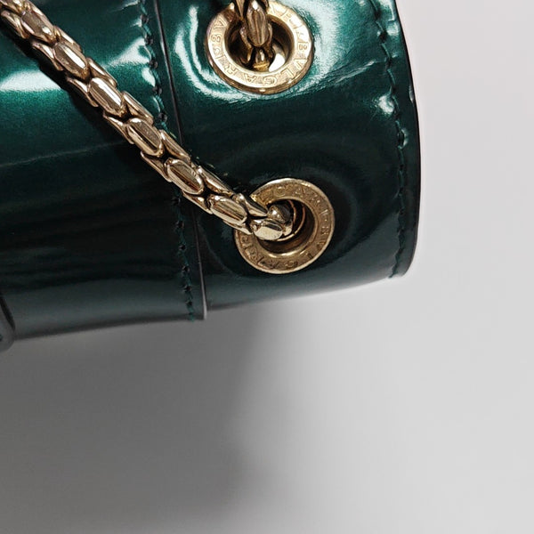 SERPENTI FOREVER Medium Quilted Patent Leather Green