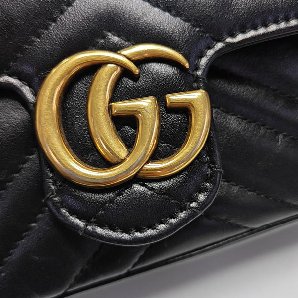 GG Marmont Mini Quilted Calfskin Black