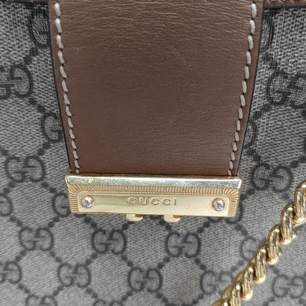 Padlock Small Monogram Coated Canvas Beige