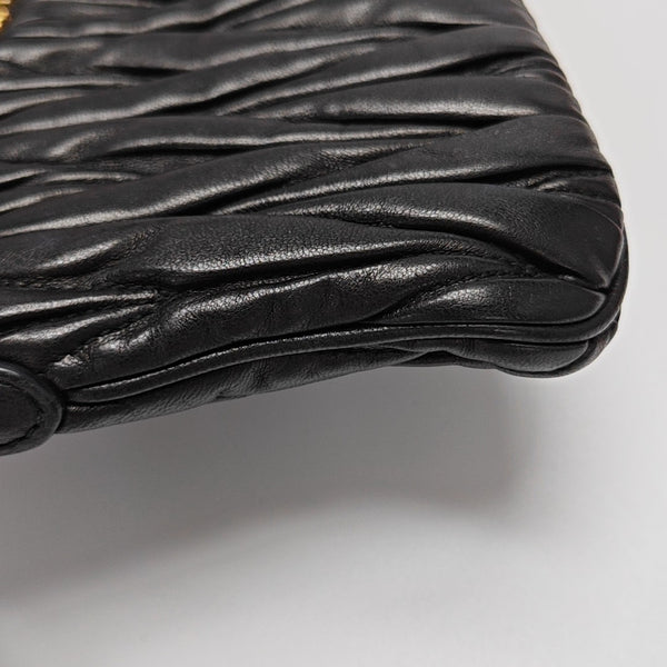 Quilted Lambskin Shoulder Bag Black