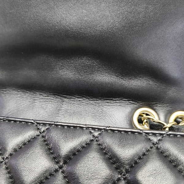 CLASSIC SINGLE FLAP Medium Quilted Lambskin Black