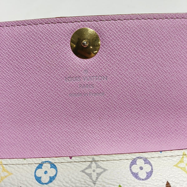 Cartera Blanca de Lona Recubierta con Monograma Porte Monnaie