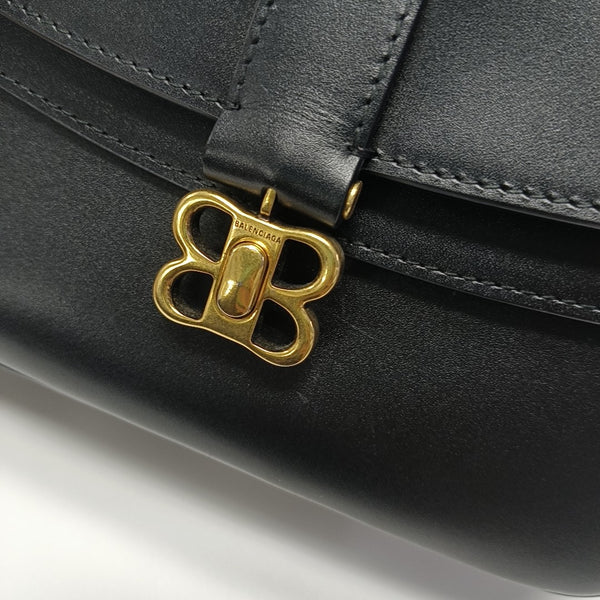 Leather Shoulder Bag Black