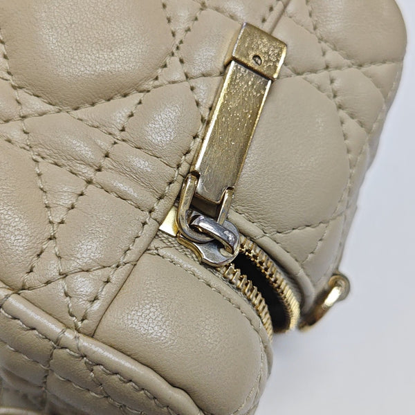 Lady Dior Super Mini Cannage Lambskin Beige