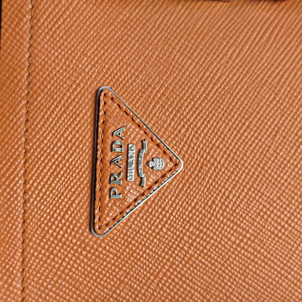 Double Large Saffiano Calfskin Orange