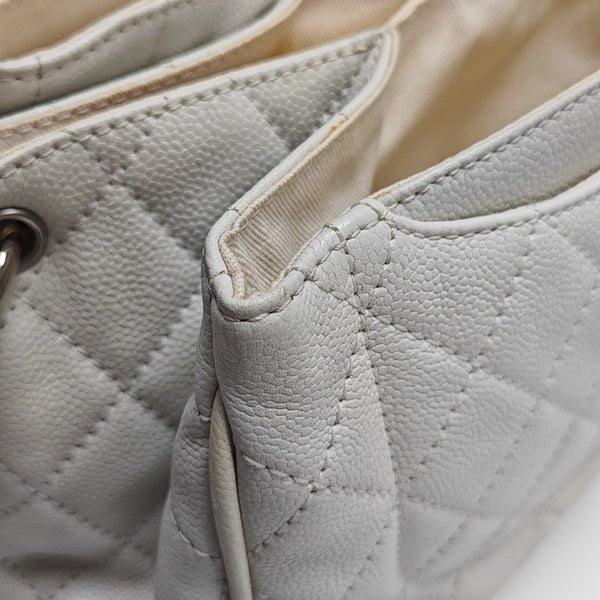 Quilted Grained Calfskin White