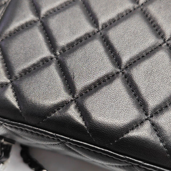 BOLSOS DE COSMÉTICOS VINTAGE Piel de Cordero Acolchada Negra