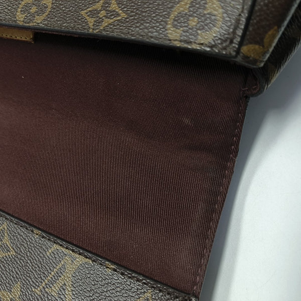 CLUNY MM Monogram Coated Canvas Brown