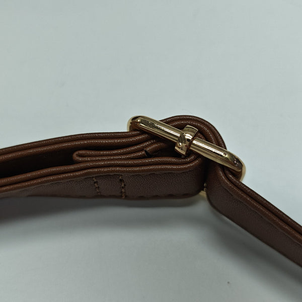 Coated Canvas Shoulder Bag Brown
