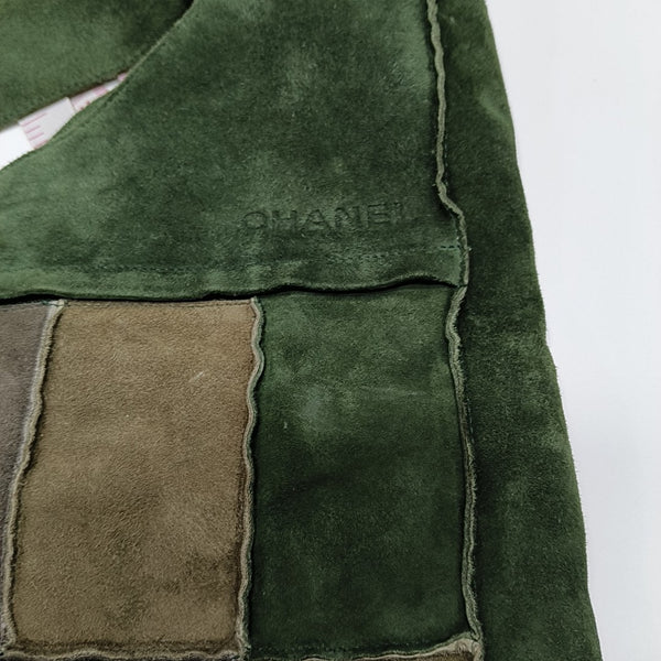 Suede Top Handle Bag Green