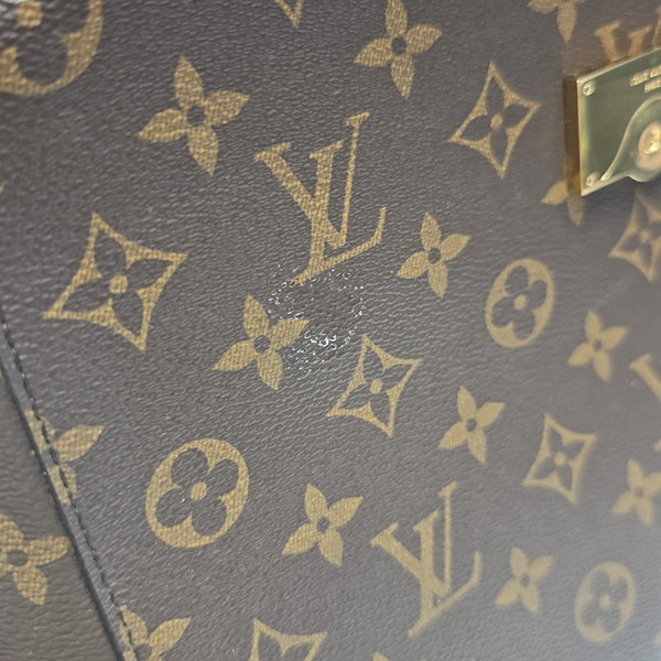CLUNY MM Monogram Coated Canvas Brown