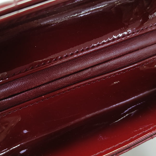 Lady Dior Medium Cannage Patent Leather Red