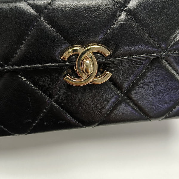 Quilted Calfskin Shoulder Bag Black