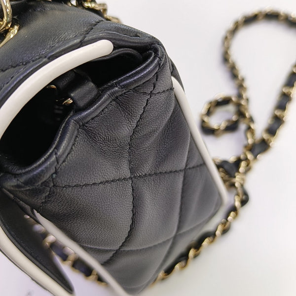 Quilted Lambskin Crossbody Bag Mini Black