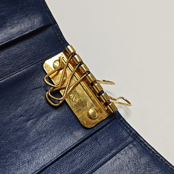 Saffiano Calfskin Key Pouch Blue