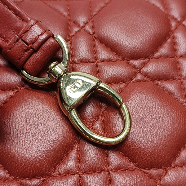Lady Dior Mini Cannage Lambskin Red