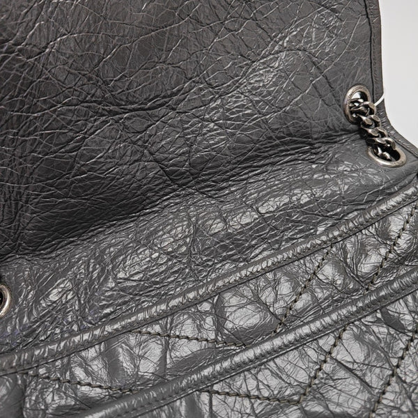 NIKI Medium Chevron Calfskin Gray