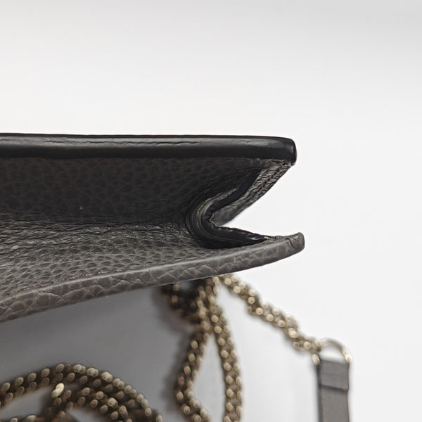 Interlocking G Small Calfskin Gray