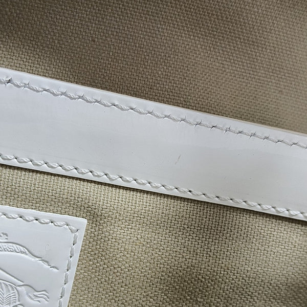 Coated Canvas Top Handle Bag Beige