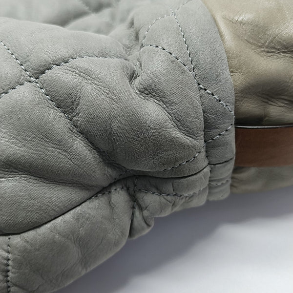 THE MIX Large Quilted Calfskin Gray