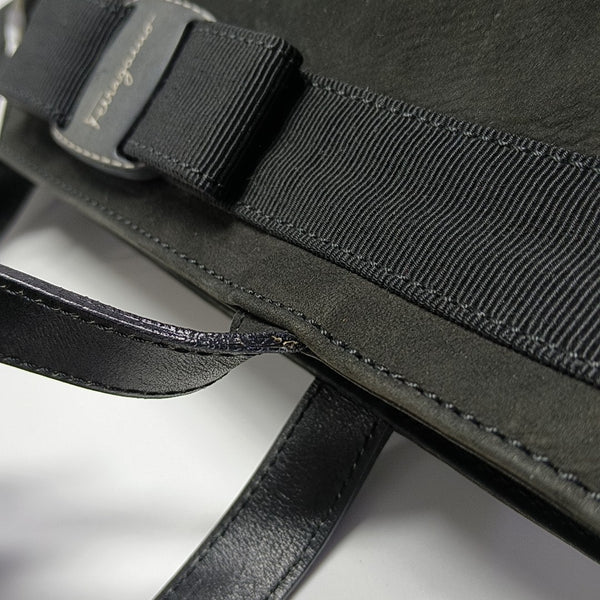 Suede Top Handle Bag Black