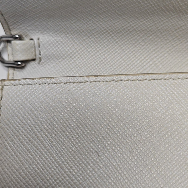 Saffiano Calfskin Shoulder Bag White