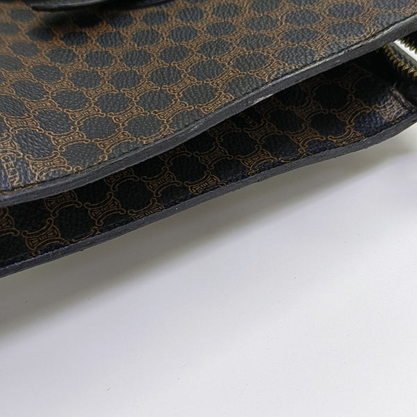 Coated Canvas Shoulder Bag Brown