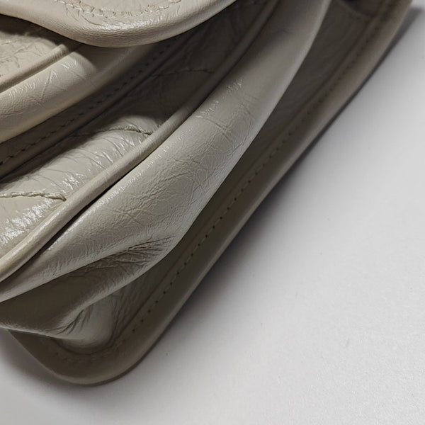 NIKI Small Chevron Calfskin White
