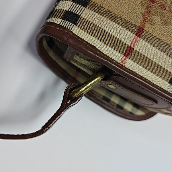 Coated Canvas Shoulder Bag Beige