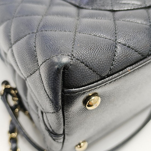 COCO HANDLE Medium Quilted Grained Calfskin Black
