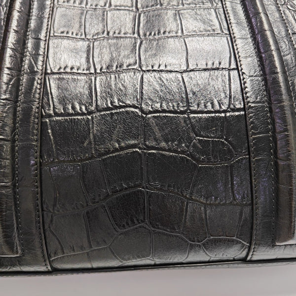 Calfskin Top Handle Bag Black