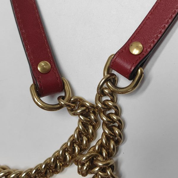 GG Marmont Medium Quilted Velvet Red