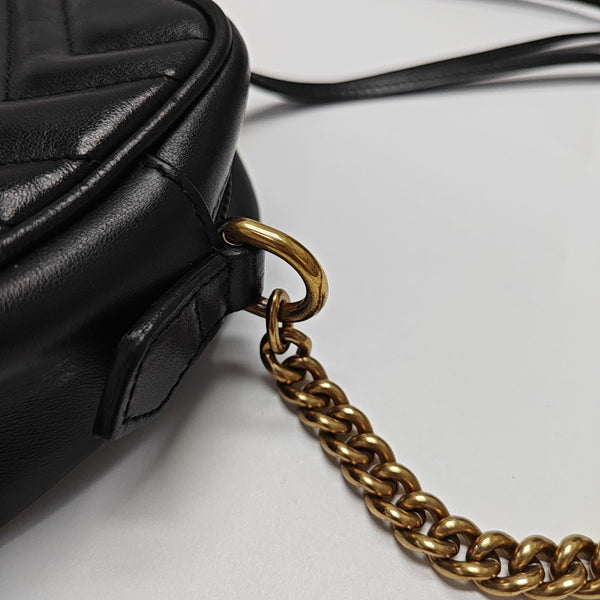 GG Marmont Mini Quilted Calfskin Black